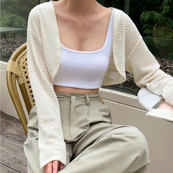 Drop Shoulder Open Front Cardigan - Picture 1 of 10